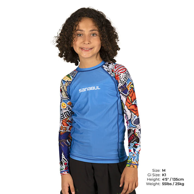 Sticker Bomb Kids Long Sleeve Rash Guard