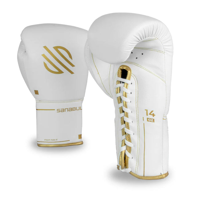 Gold Strike Professional Lace Up Boxing Gloves